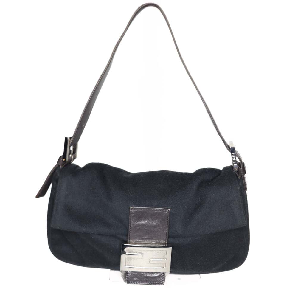 Fendi Cashmere Baguette Silver Buckle and Hardware